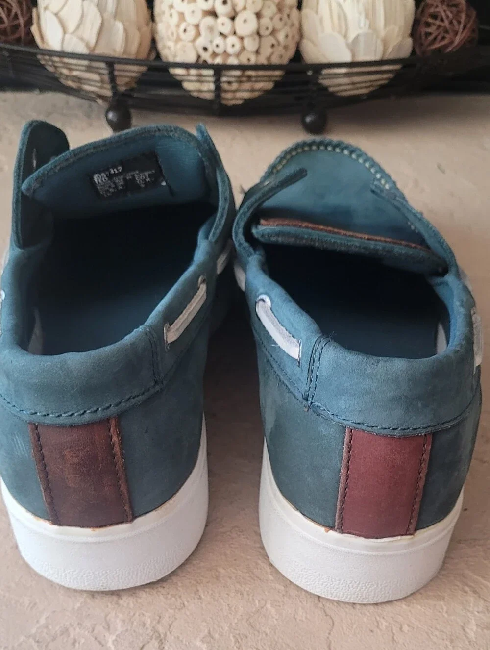Size 10 River Rapids Top-Sider Casual Blue Leather Boat Shoe Men Loafers